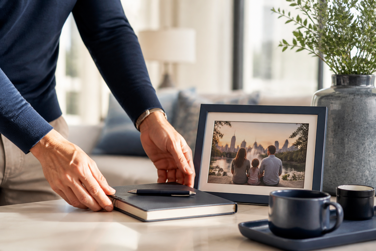 Family life insurance planning conversation in a Las Vegas home